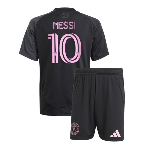 Inter Miami Lionel Messi #10 Bortadräkt Barn 2025-26 Kortärmad (+ Korta byxor)